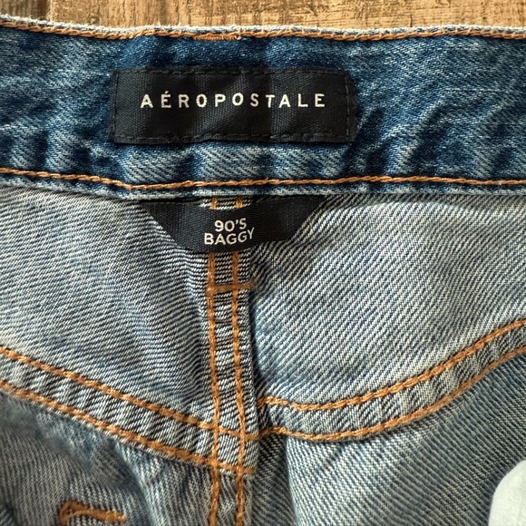 AEROPOSTALE 90s Baggy Distressed Jeans Size 00 - Picture 3 of 6